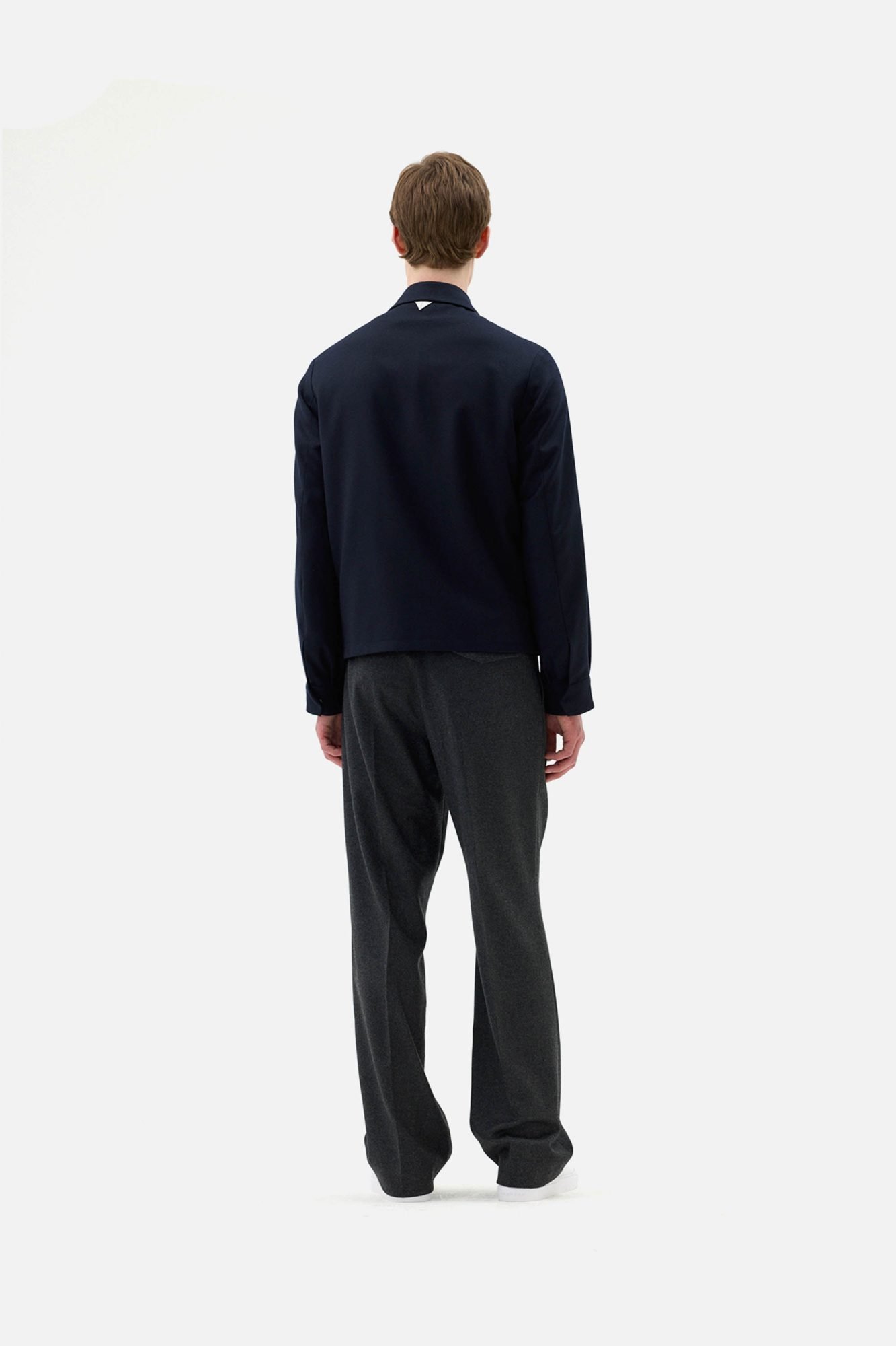 Navy Wool & Cashmere Flannel Blouson - Image 4