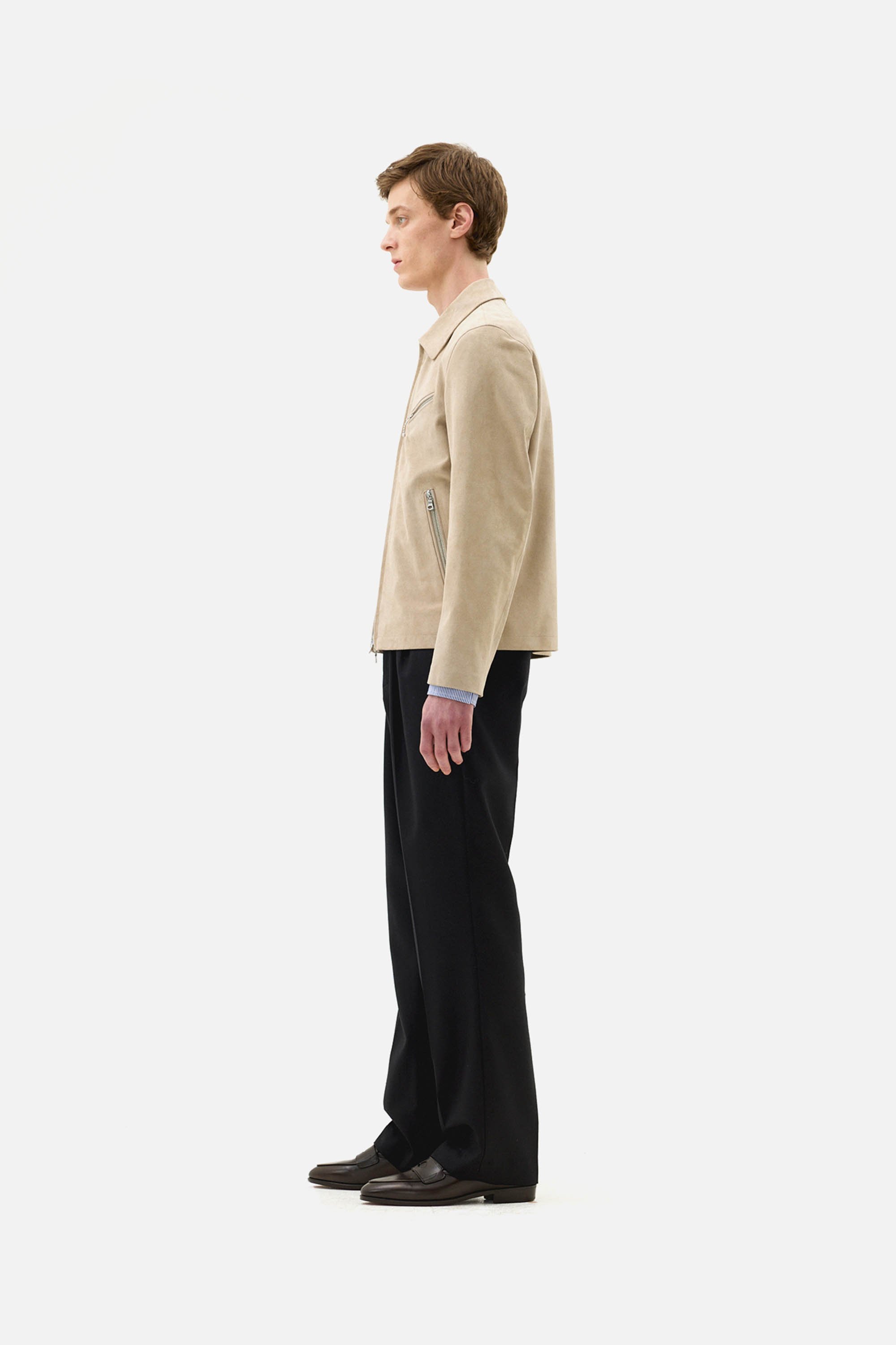 Lux Stone Suede Zipper Blouson - Image 3