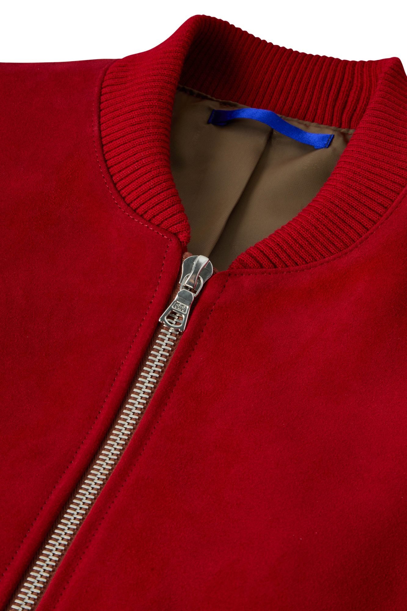 Red Lux Calf Suede Bomber - Image 7