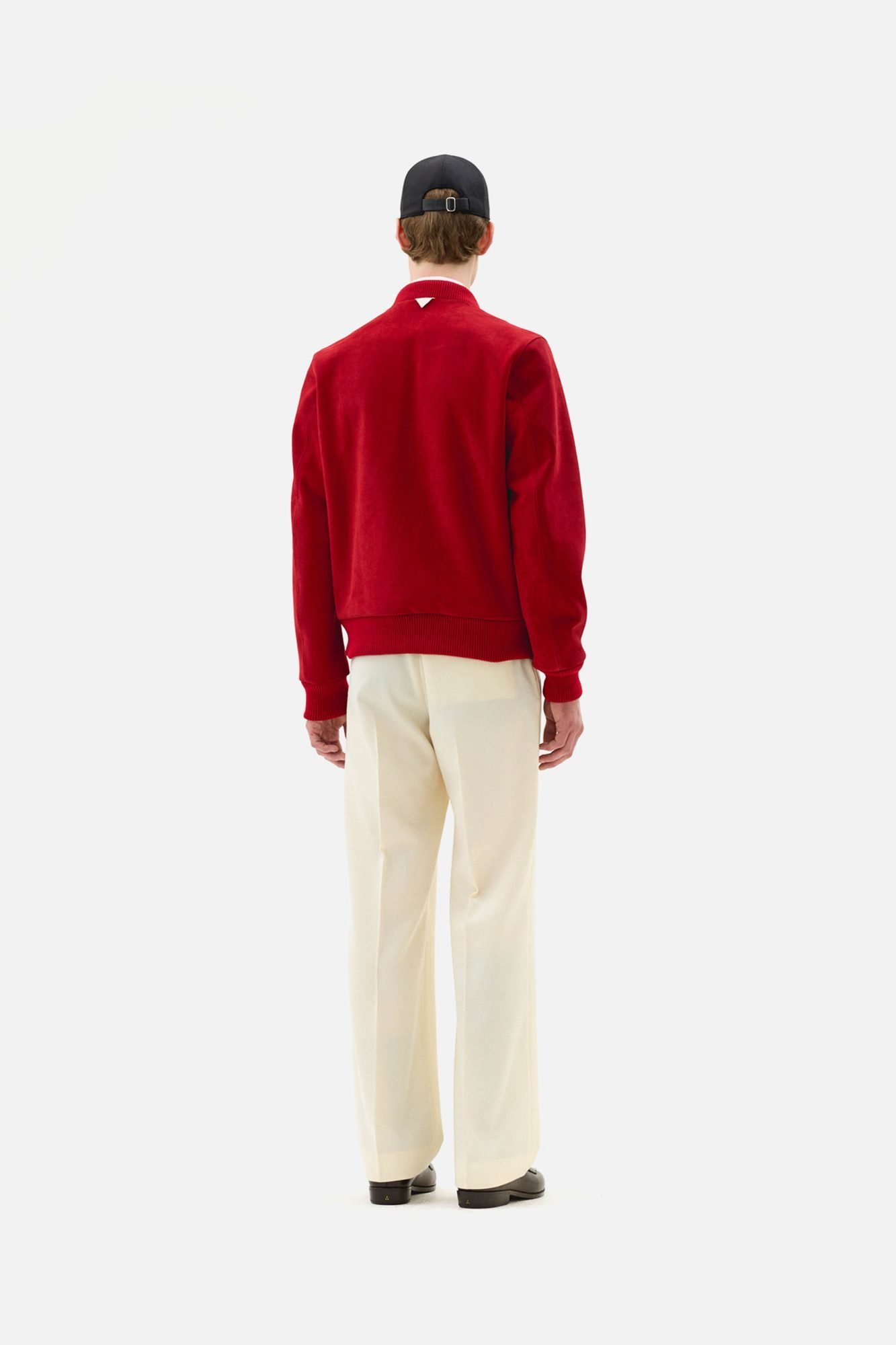 Red Lux Calf Suede Bomber - Image 4