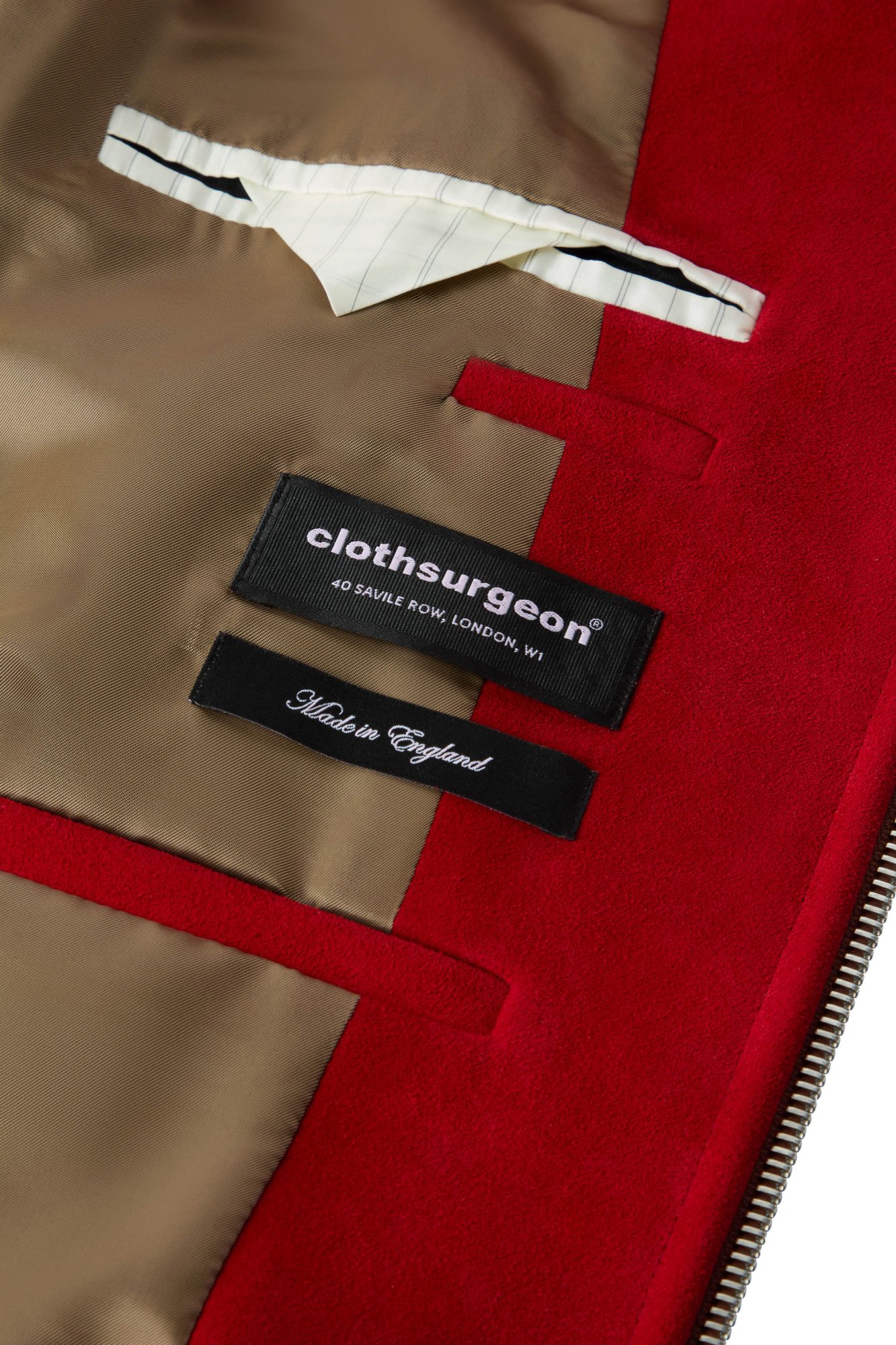Red Lux Calf Suede Bomber - Image 6