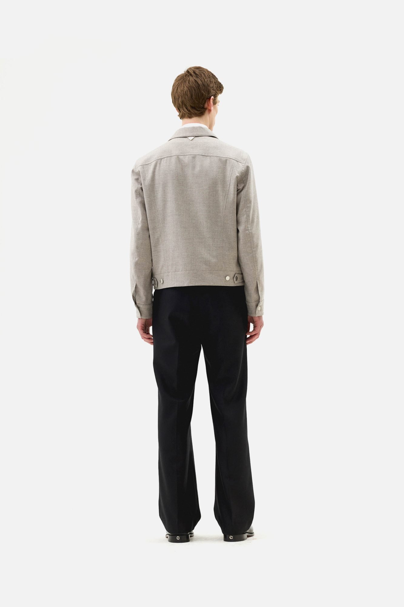 Black Wool London Double Pleated Trouser - Image 3