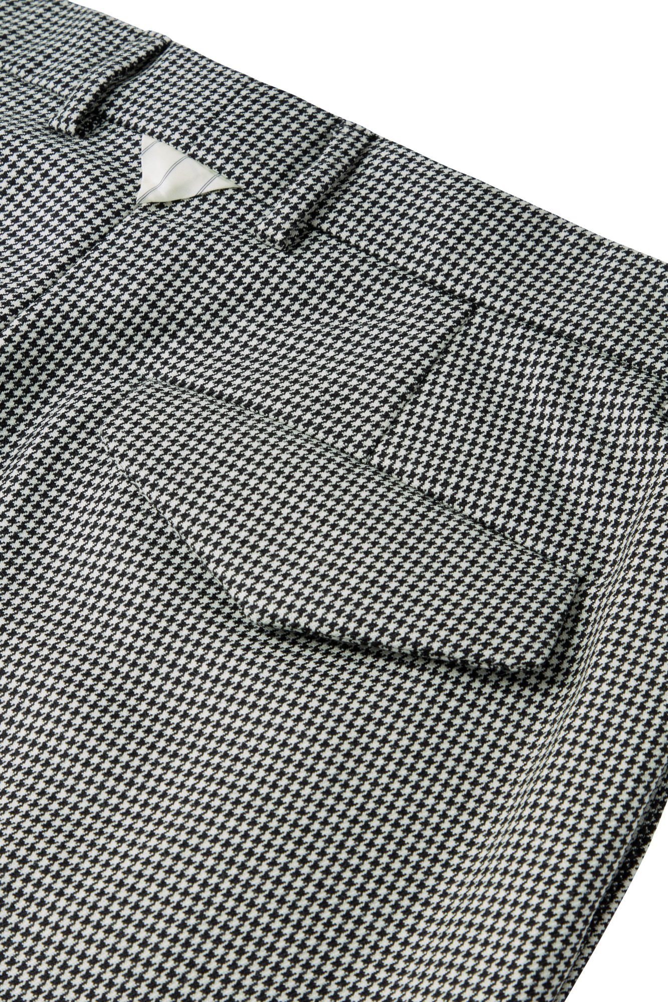 Wool Mini Houndstooth Double Pleated Trouser - Image 8