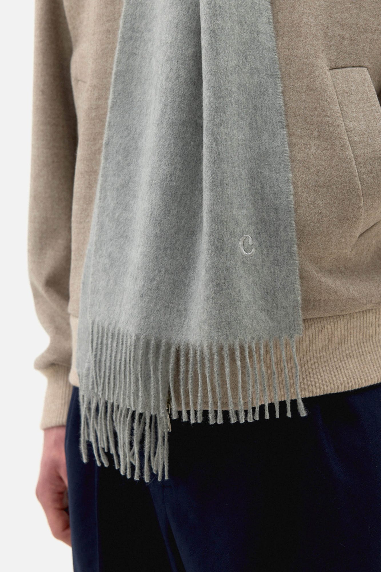 Light Grey Lux Cashmere Scarf - Image 2