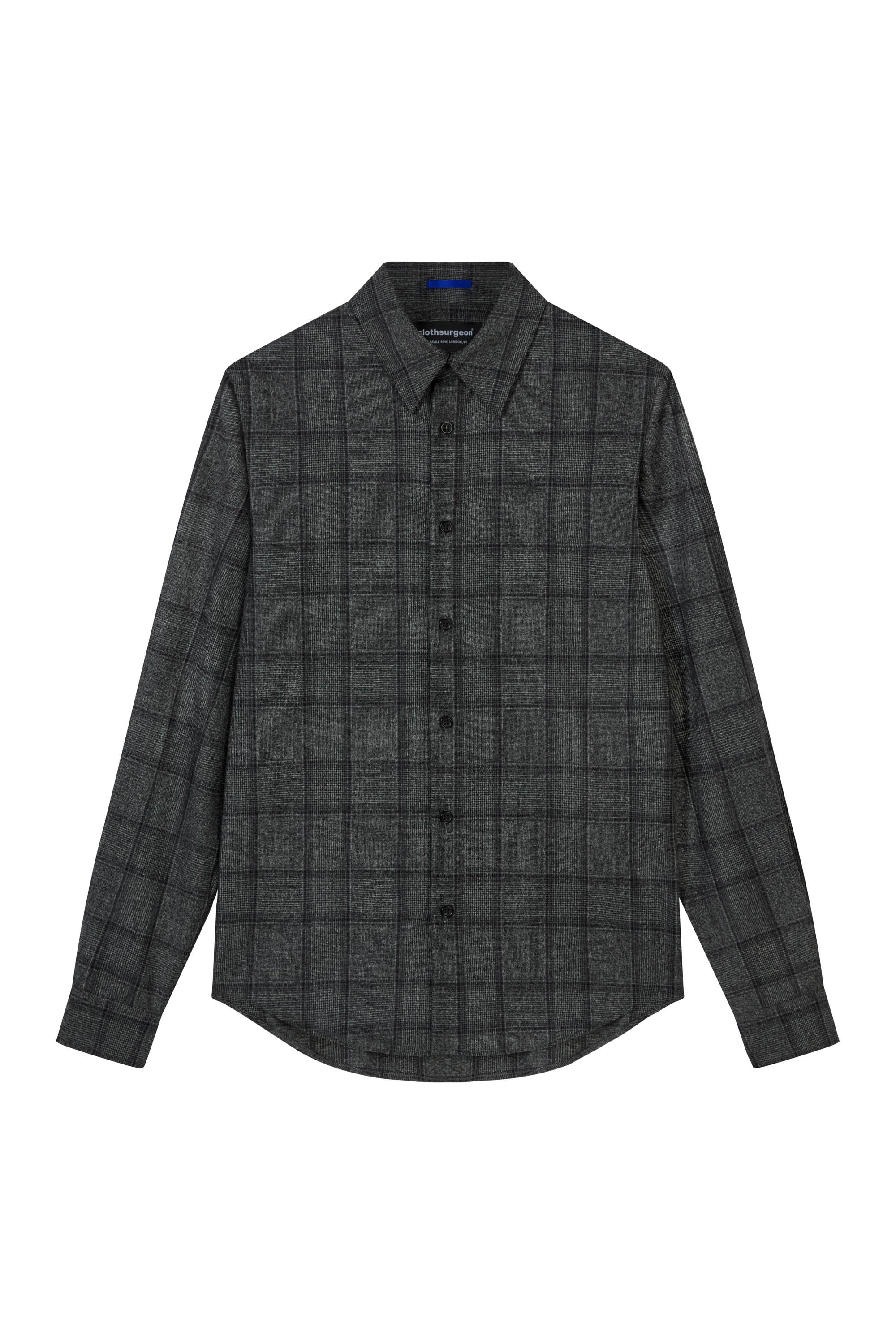 Wool Boucle Check Collar Shirt - Image 7