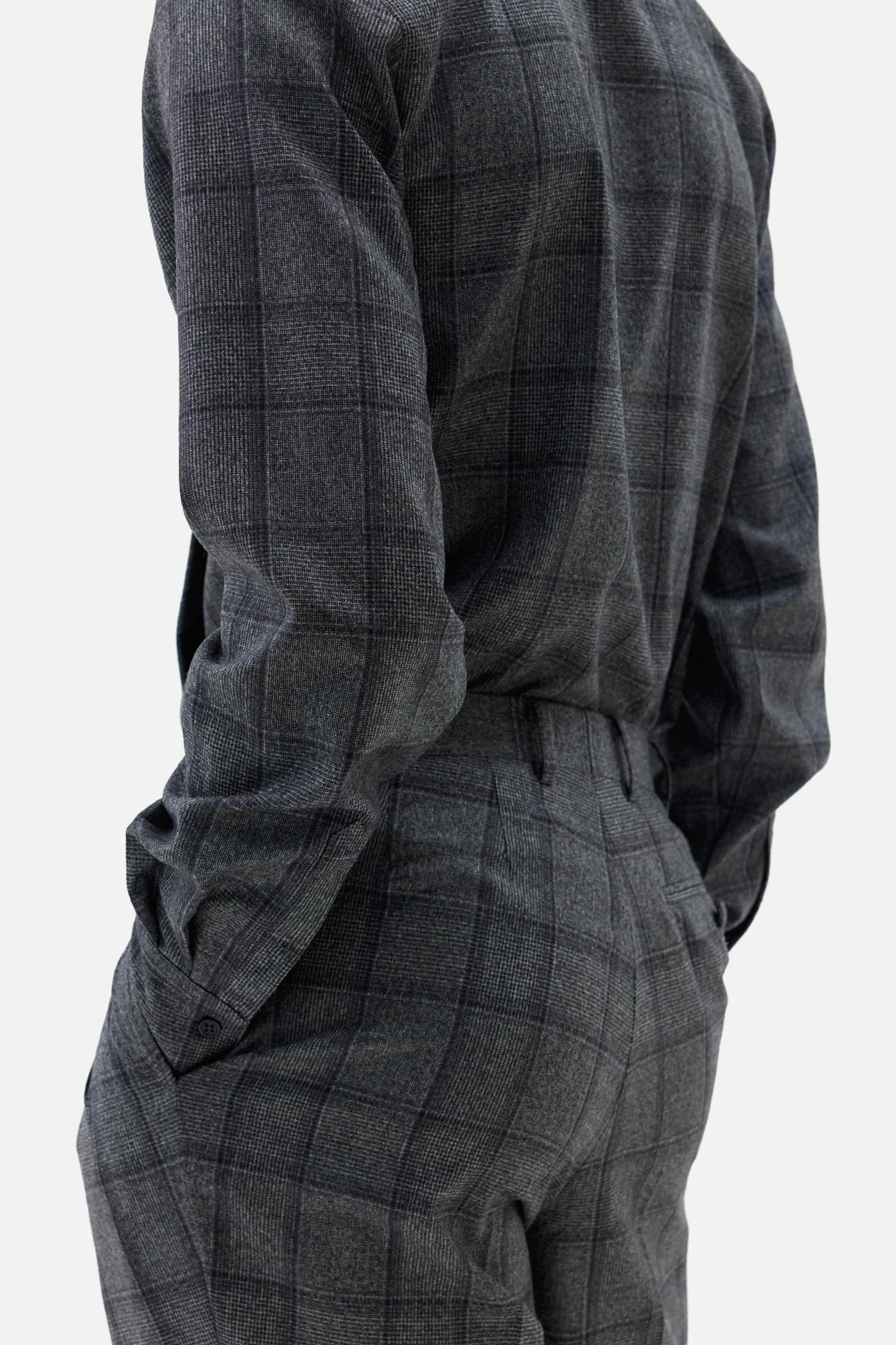 Wool Boucle Check Collar Shirt - Image 5