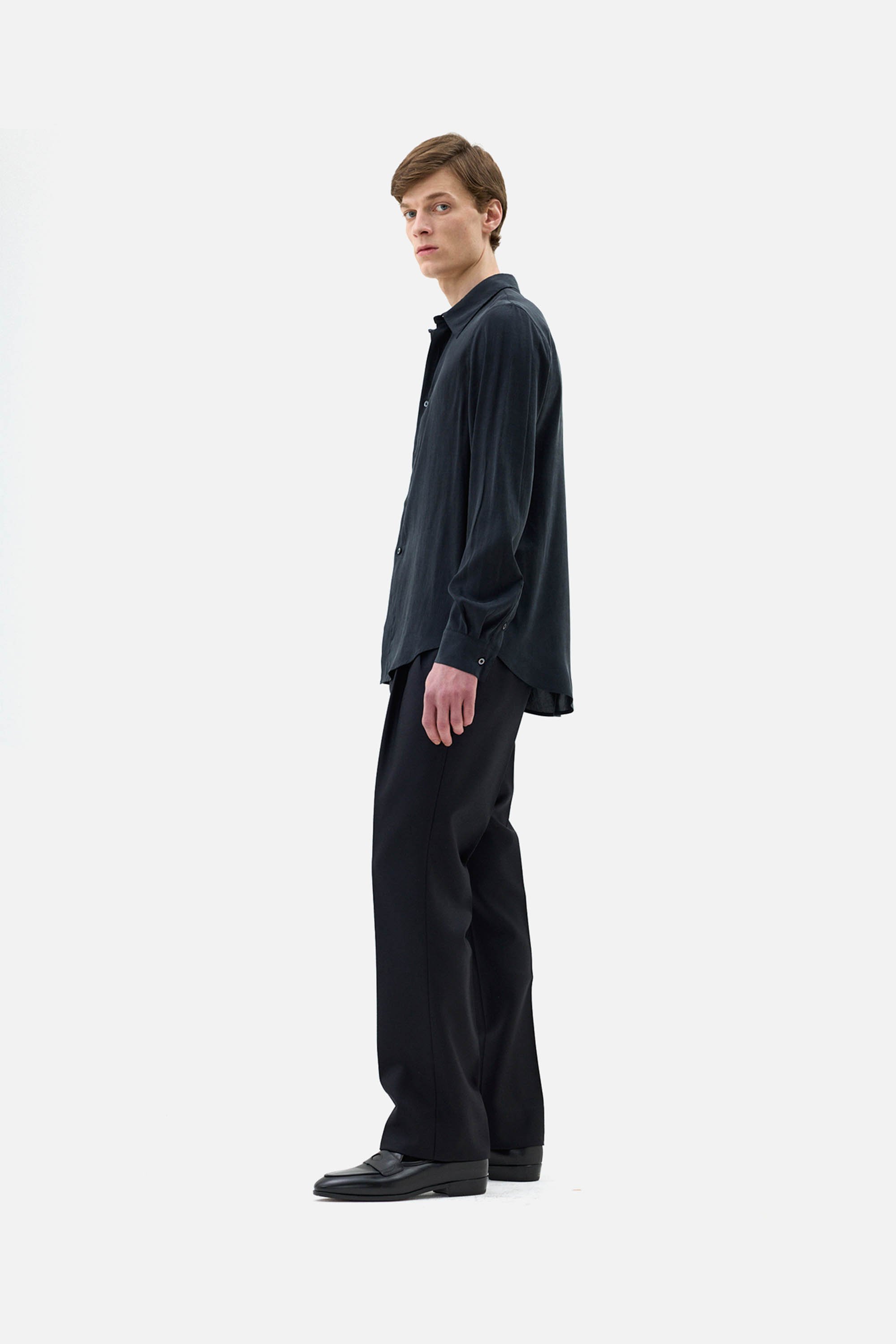 Washed Silk Slub Collar Shirt - Image 3