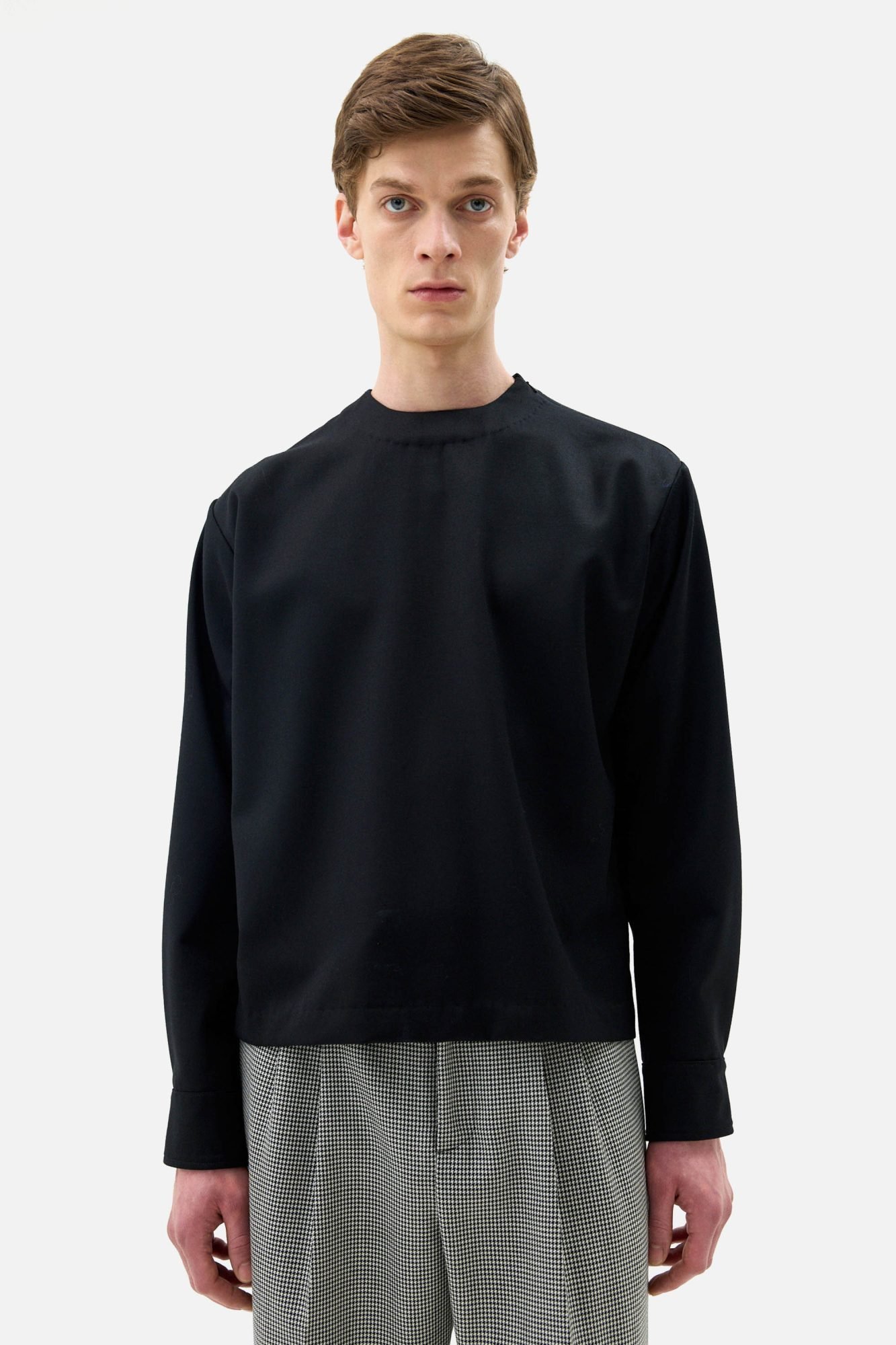 Black Wool Suiting Shirt-Tee - Image 2